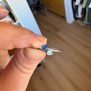 Silver & Blue Gemstone Ring